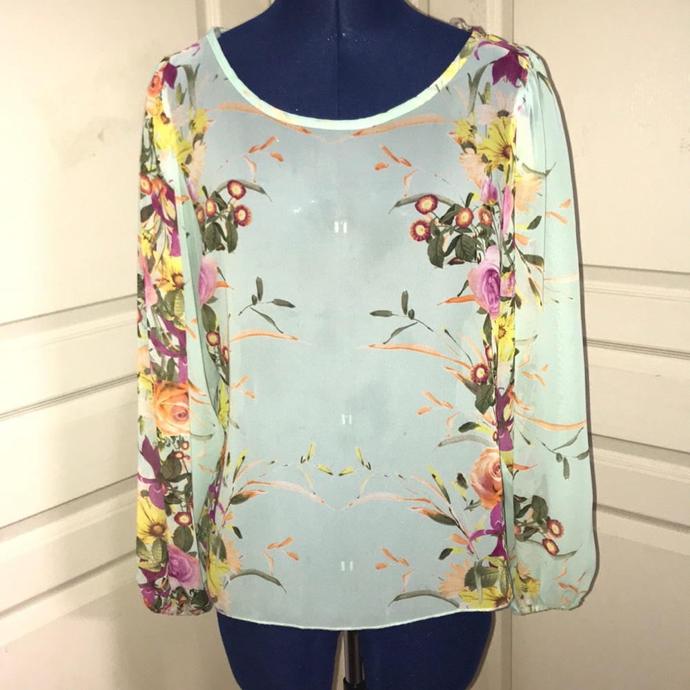 Windsor Mint Green Scoop Neck Blouse Size Medium